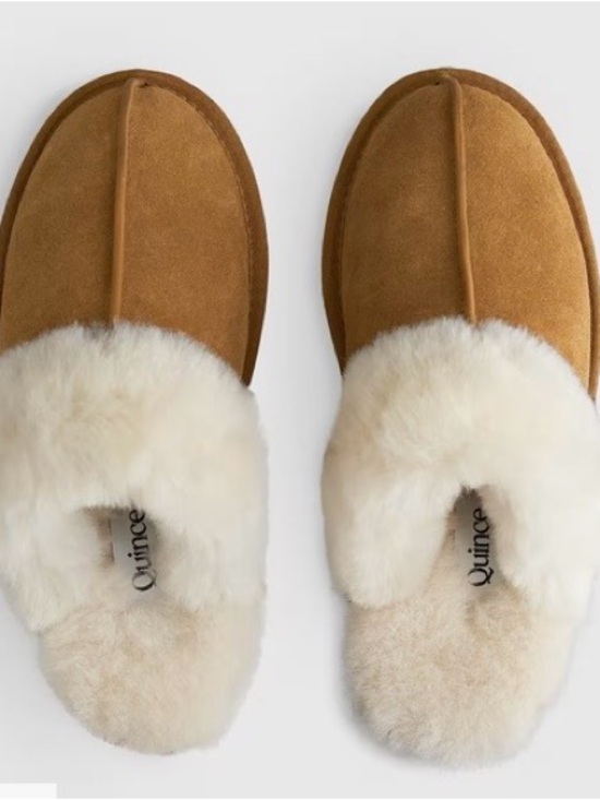 Quince Shoes - Quince Australian Shearling-Lined Scuff Slipper in Pecan Size 10